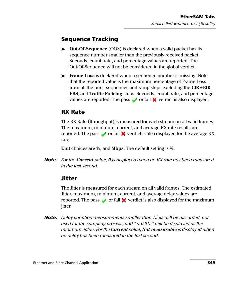 Sequence tracking, Rx rate, Jitter | EXFO FTB-8500 Series for FTB-500 User Manual | Page 363 / 544