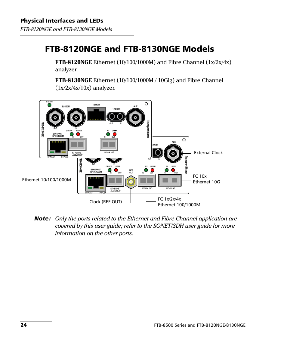 Ftb-8120nge and ftb-8130nge models | EXFO FTB-8500 Series for FTB-500 User Manual | Page 38 / 544