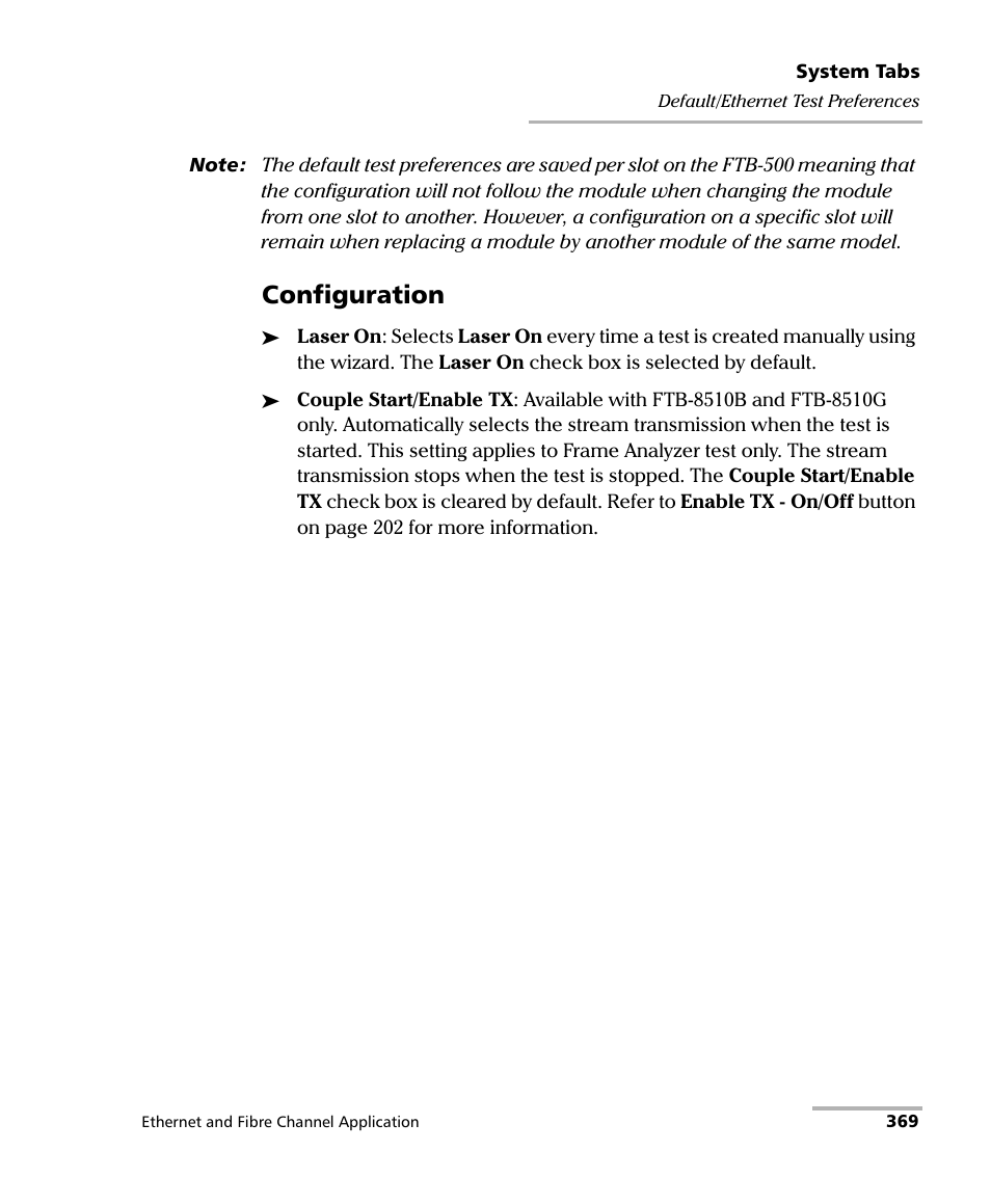 Configuration | EXFO FTB-8500 Series for FTB-500 User Manual | Page 383 / 544