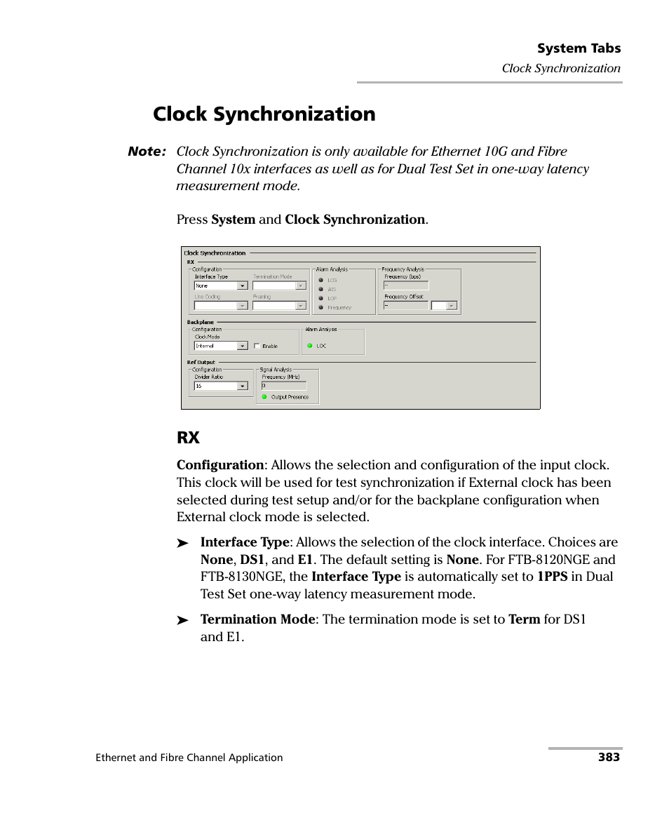 Clock synchronization | EXFO FTB-8500 Series for FTB-500 User Manual | Page 397 / 544