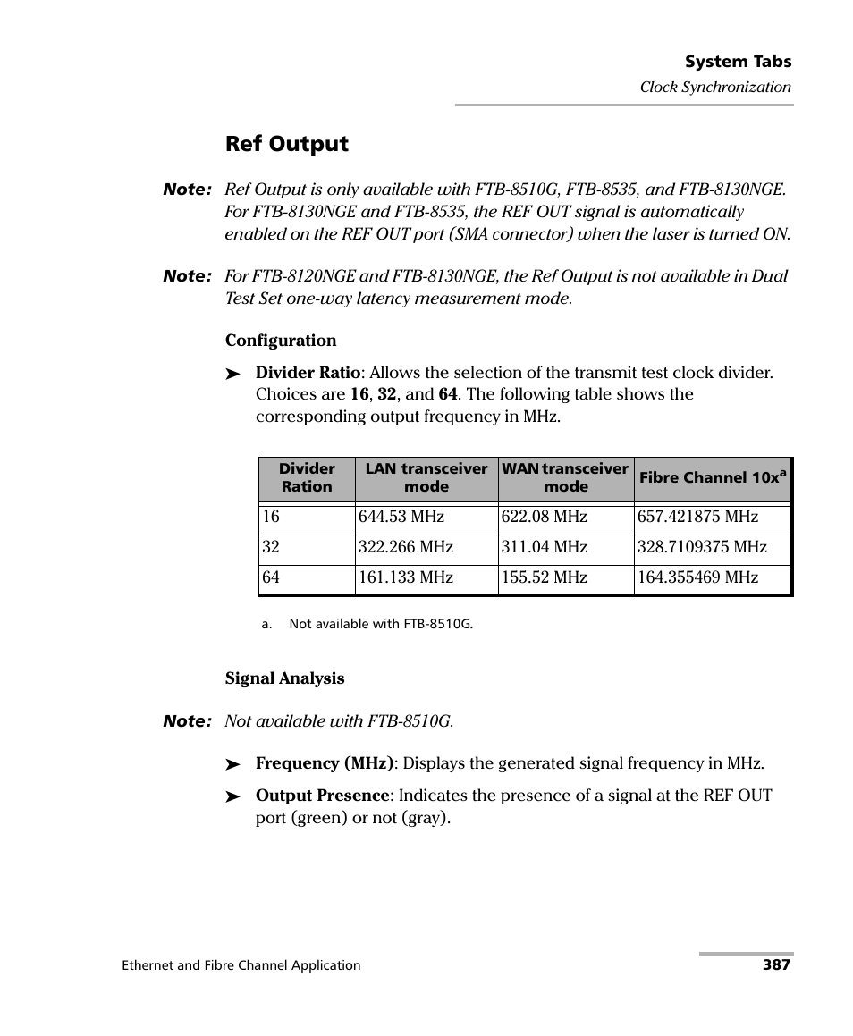 Ref output | EXFO FTB-8500 Series for FTB-500 User Manual | Page 401 / 544