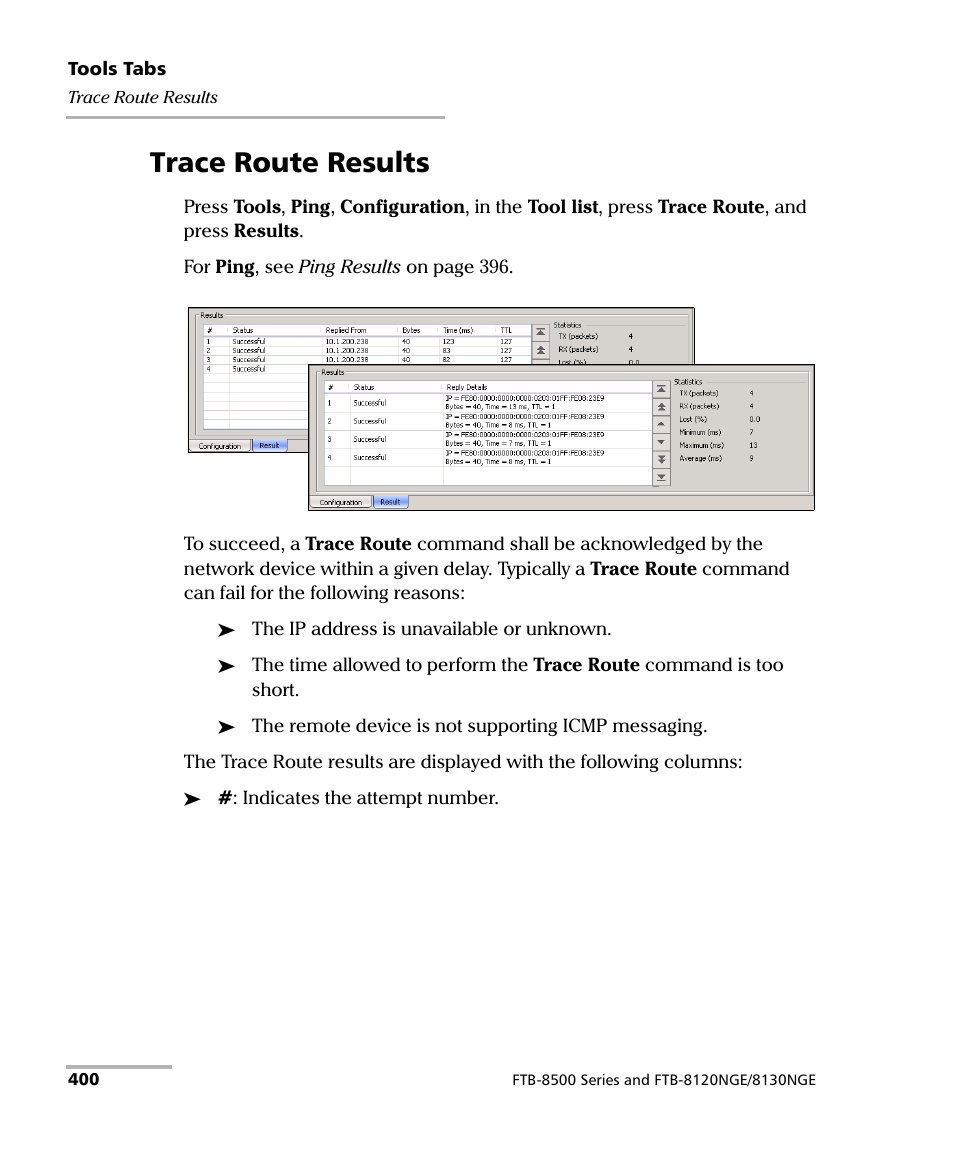 Trace route results | EXFO FTB-8500 Series for FTB-500 User Manual | Page 414 / 544