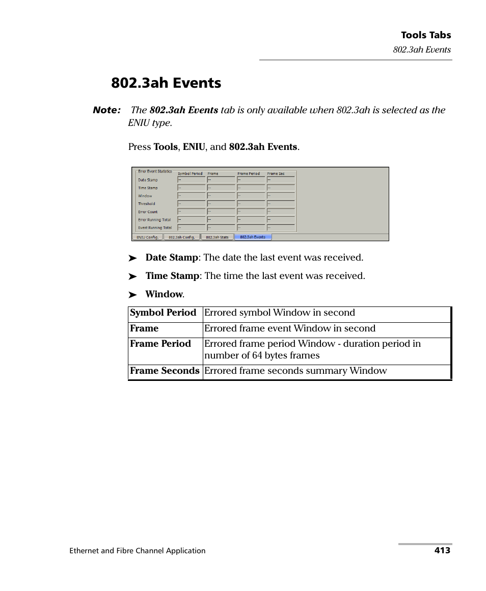 3ah events | EXFO FTB-8500 Series for FTB-500 User Manual | Page 427 / 544