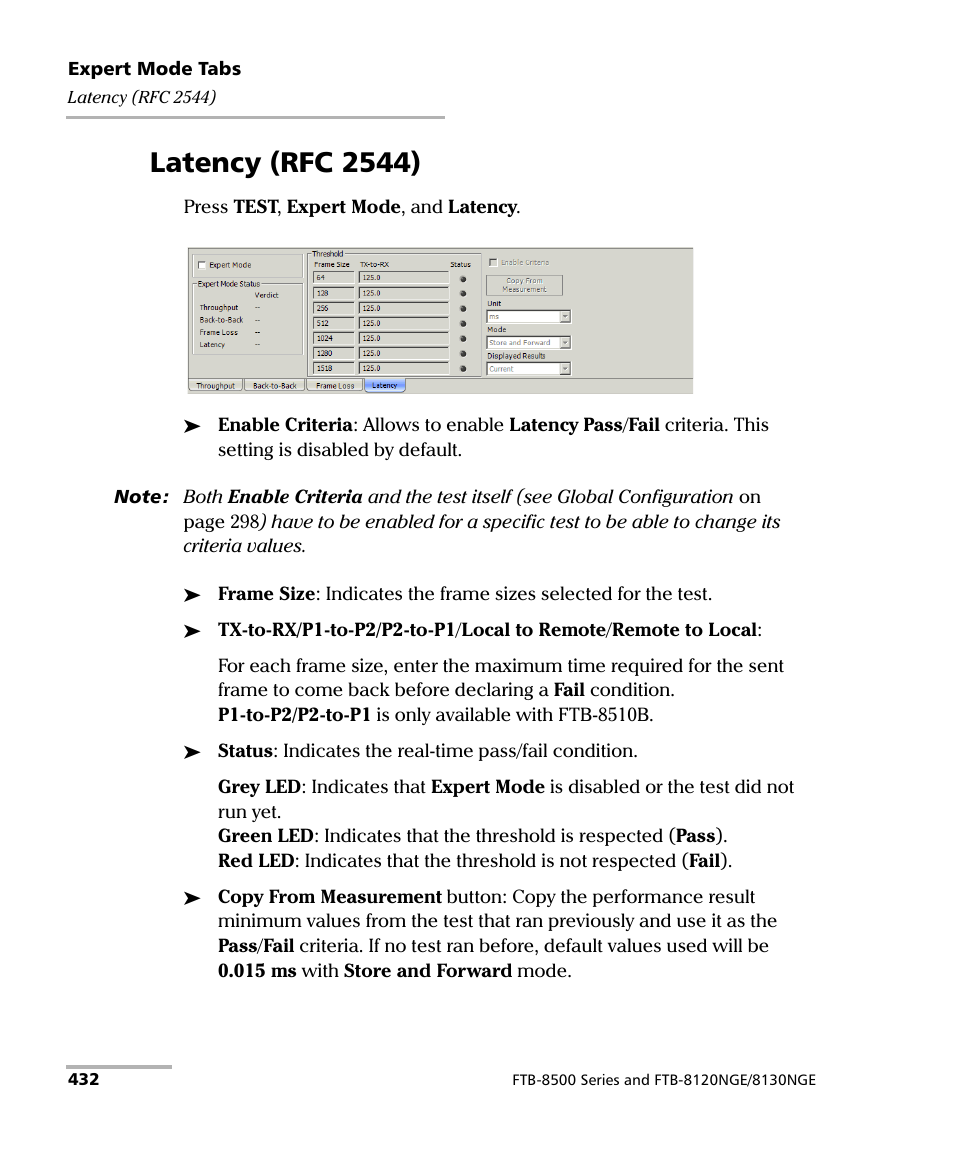 Latency (rfc 2544) | EXFO FTB-8500 Series for FTB-500 User Manual | Page 446 / 544