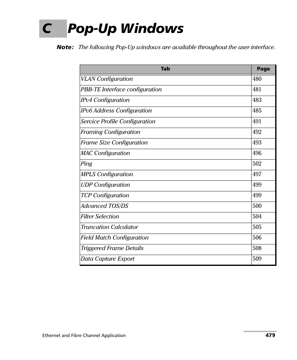 C pop-up windows | EXFO FTB-8500 Series for FTB-500 User Manual | Page 493 / 544