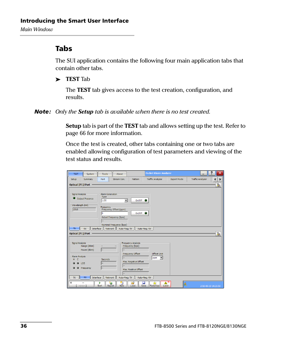 Tabs | EXFO FTB-8500 Series for FTB-500 User Manual | Page 50 / 544