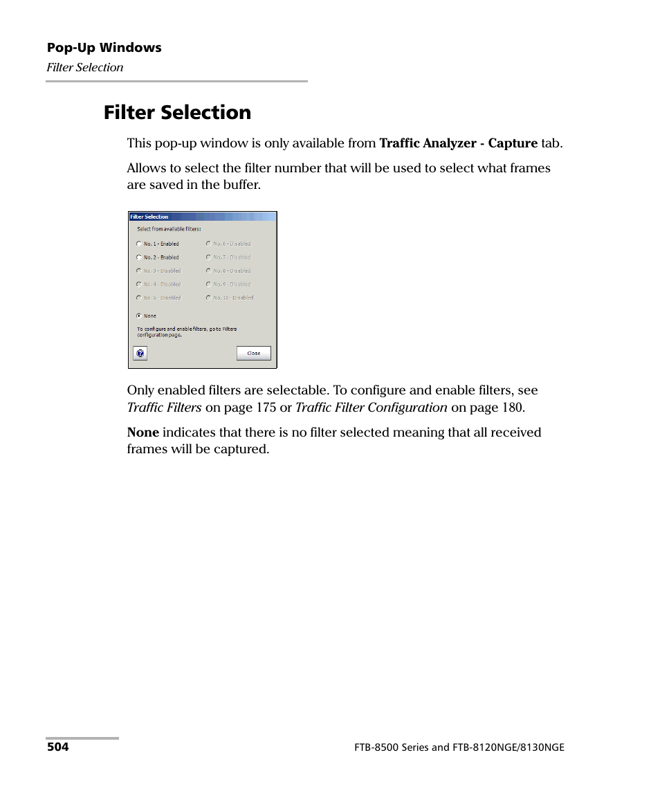 Filter selection | EXFO FTB-8500 Series for FTB-500 User Manual | Page 518 / 544