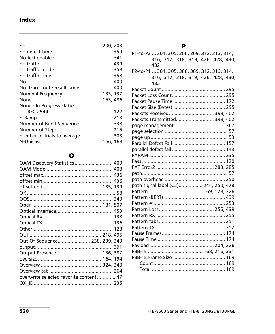 EXFO FTB-8500 Series for FTB-500 User Manual | Page 534 / 544