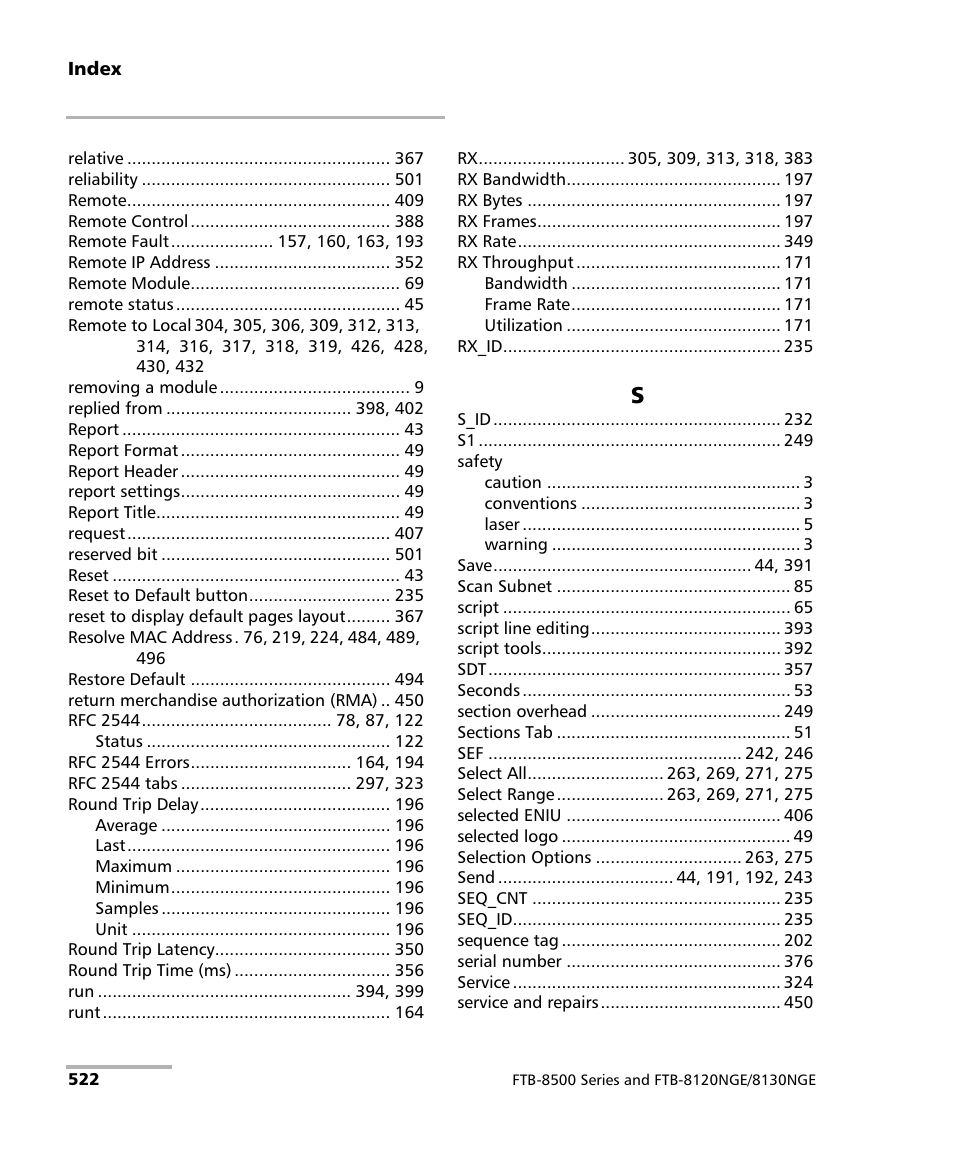 EXFO FTB-8500 Series for FTB-500 User Manual | Page 536 / 544