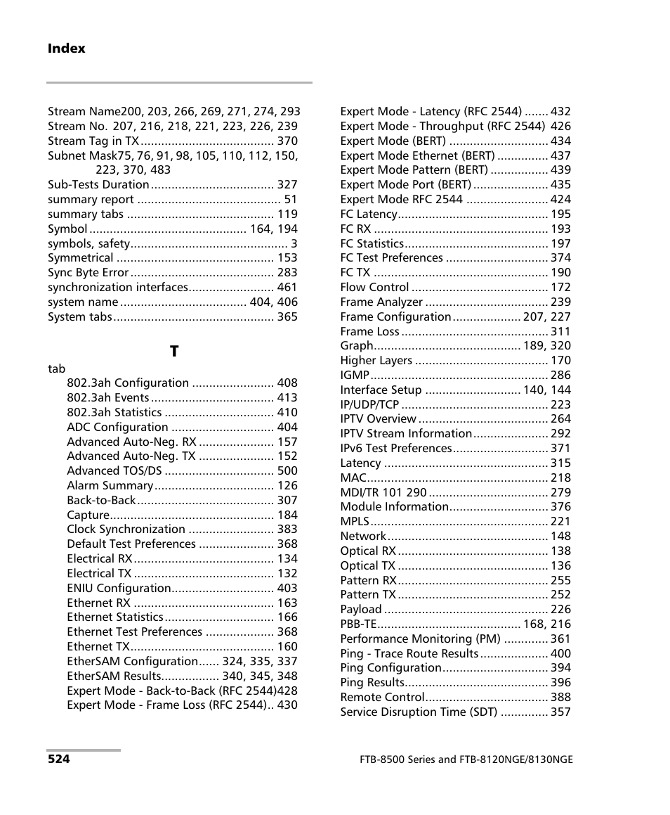 EXFO FTB-8500 Series for FTB-500 User Manual | Page 538 / 544