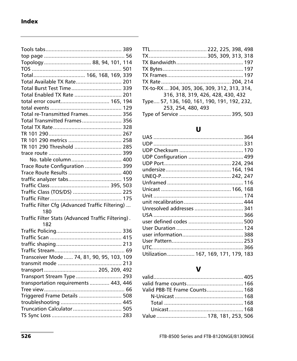 EXFO FTB-8500 Series for FTB-500 User Manual | Page 540 / 544