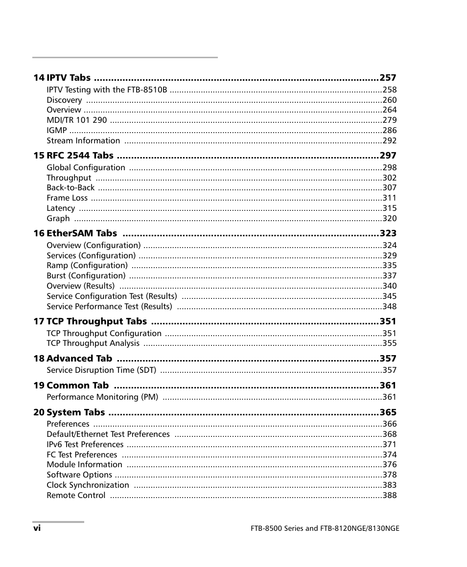 EXFO FTB-8500 Series for FTB-500 User Manual | Page 6 / 544