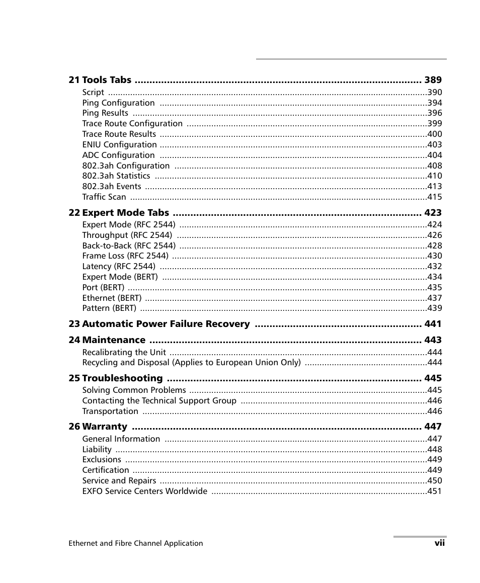 EXFO FTB-8500 Series for FTB-500 User Manual | Page 7 / 544