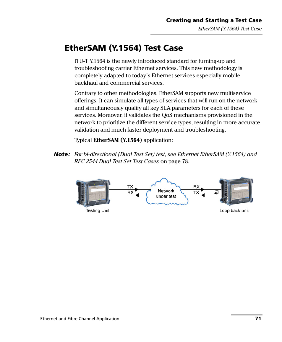 Ethersam (y.1564) test case | EXFO FTB-8500 Series for FTB-500 User Manual | Page 85 / 544