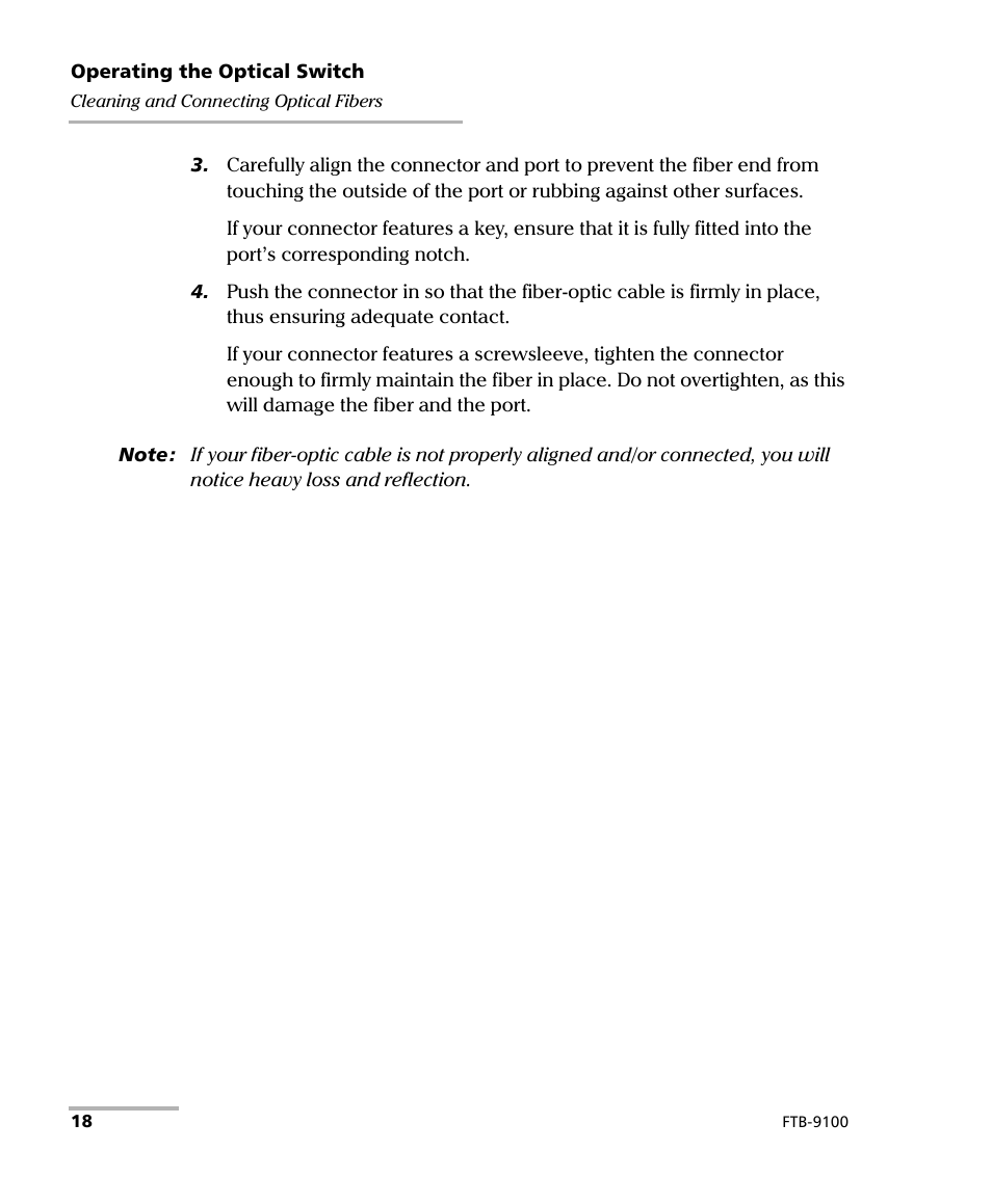 EXFO FTB-9100 for FTB-500 Optical Switch User Manual | Page 24 / 72