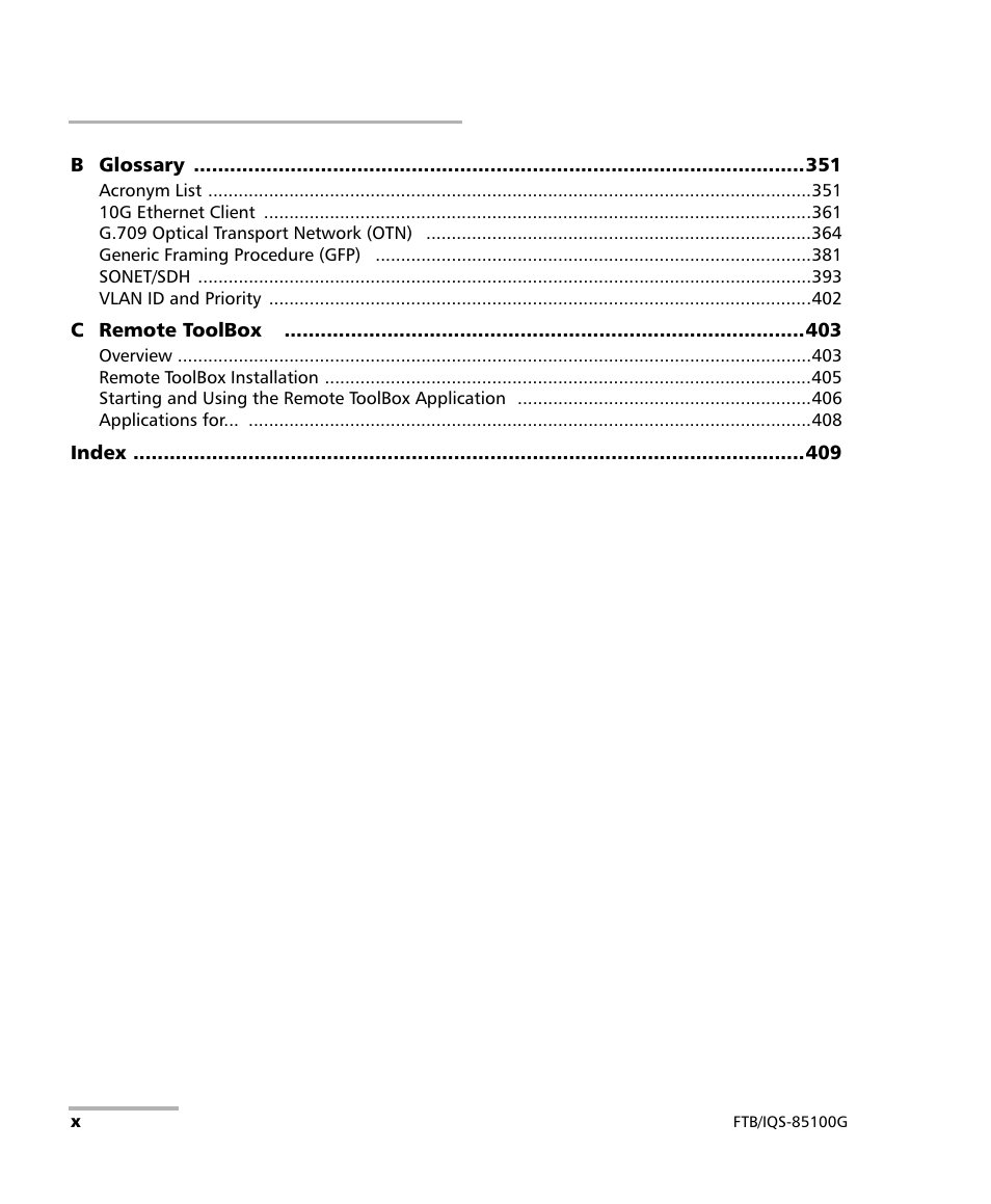 EXFO FTB/IQS-85100G Packet Blazer for FTB-500/IQS-600 User Manual | Page 10 / 448