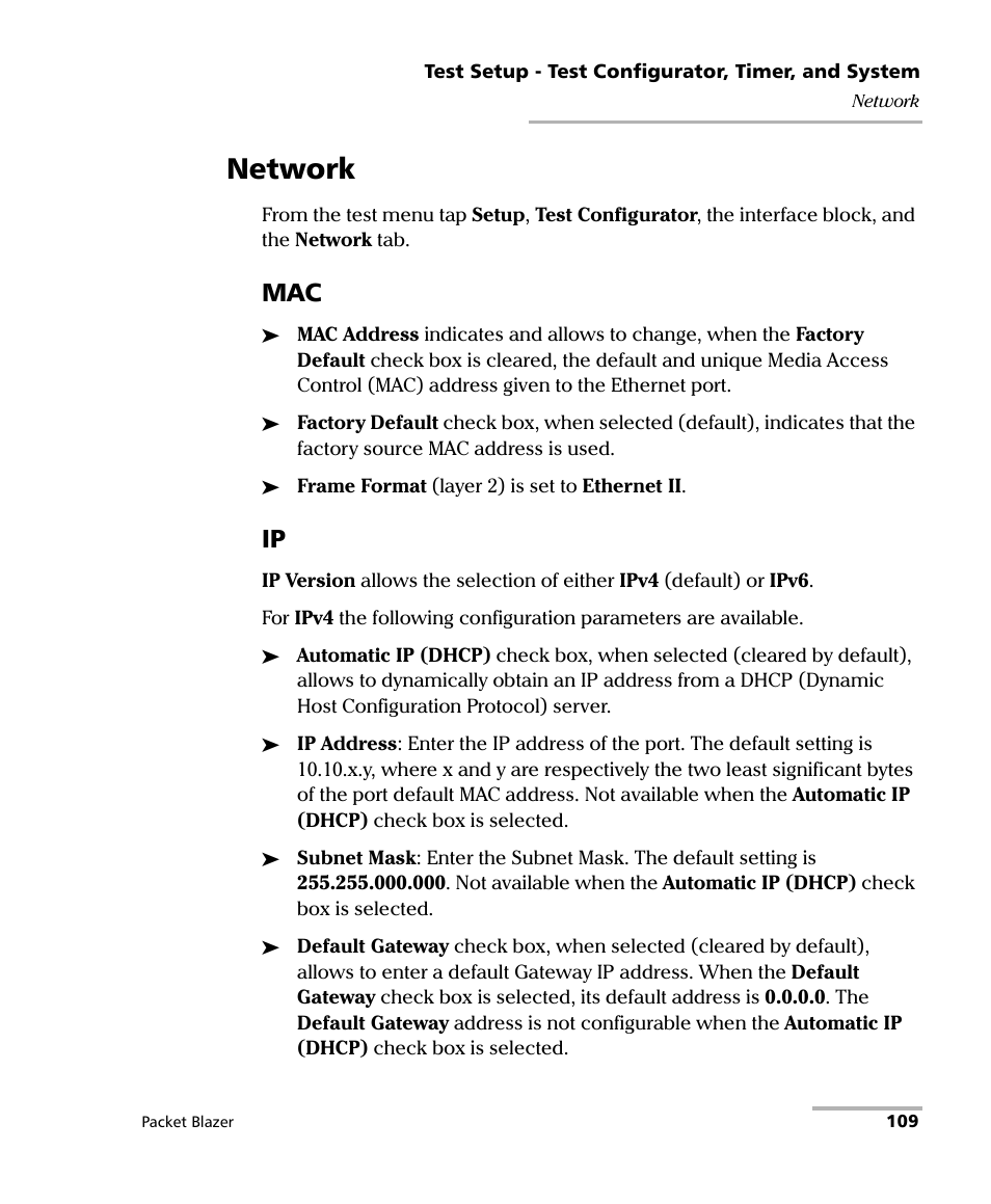 Network | EXFO FTB/IQS-85100G Packet Blazer for FTB-500/IQS-600 User Manual | Page 119 / 448