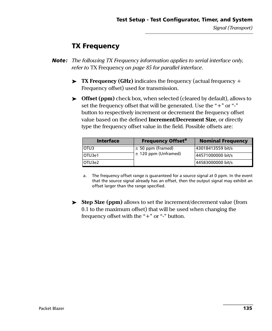 Tx frequency | EXFO FTB/IQS-85100G Packet Blazer for FTB-500/IQS-600 User Manual | Page 145 / 448