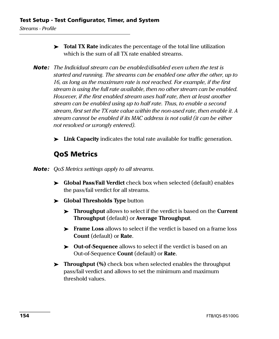 Qos metrics | EXFO FTB/IQS-85100G Packet Blazer for FTB-500/IQS-600 User Manual | Page 164 / 448