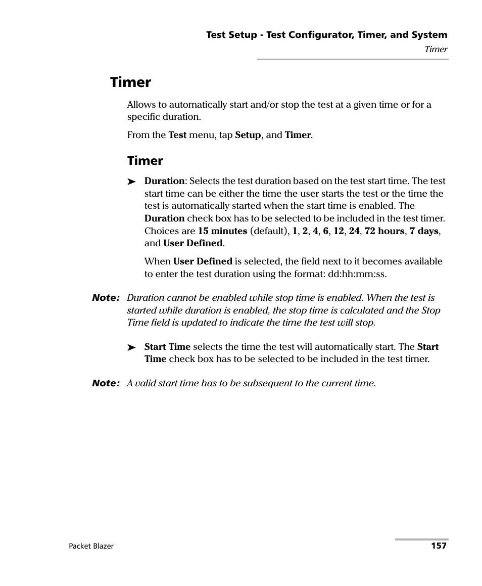 Timer, Ge 157 | EXFO FTB/IQS-85100G Packet Blazer for FTB-500/IQS-600 User Manual | Page 167 / 448