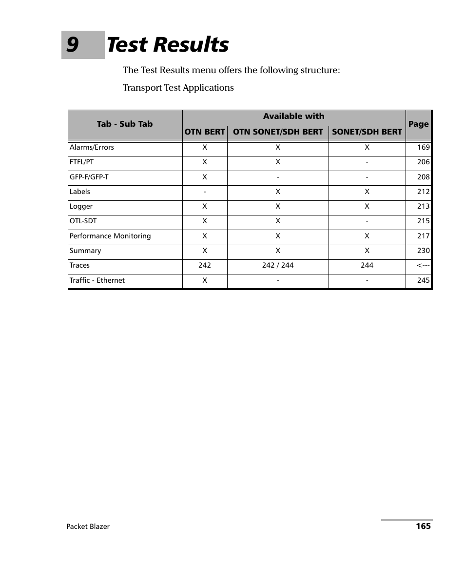 9 test results, 9test results | EXFO FTB/IQS-85100G Packet Blazer for FTB-500/IQS-600 User Manual | Page 175 / 448