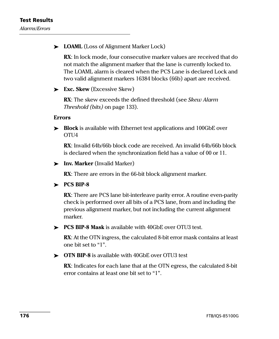 EXFO FTB/IQS-85100G Packet Blazer for FTB-500/IQS-600 User Manual | Page 186 / 448