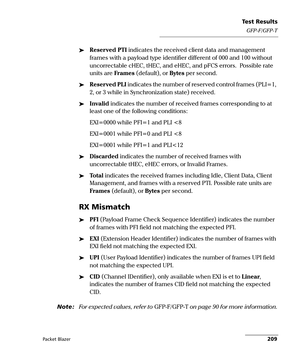 Rx mismatch | EXFO FTB/IQS-85100G Packet Blazer for FTB-500/IQS-600 User Manual | Page 219 / 448