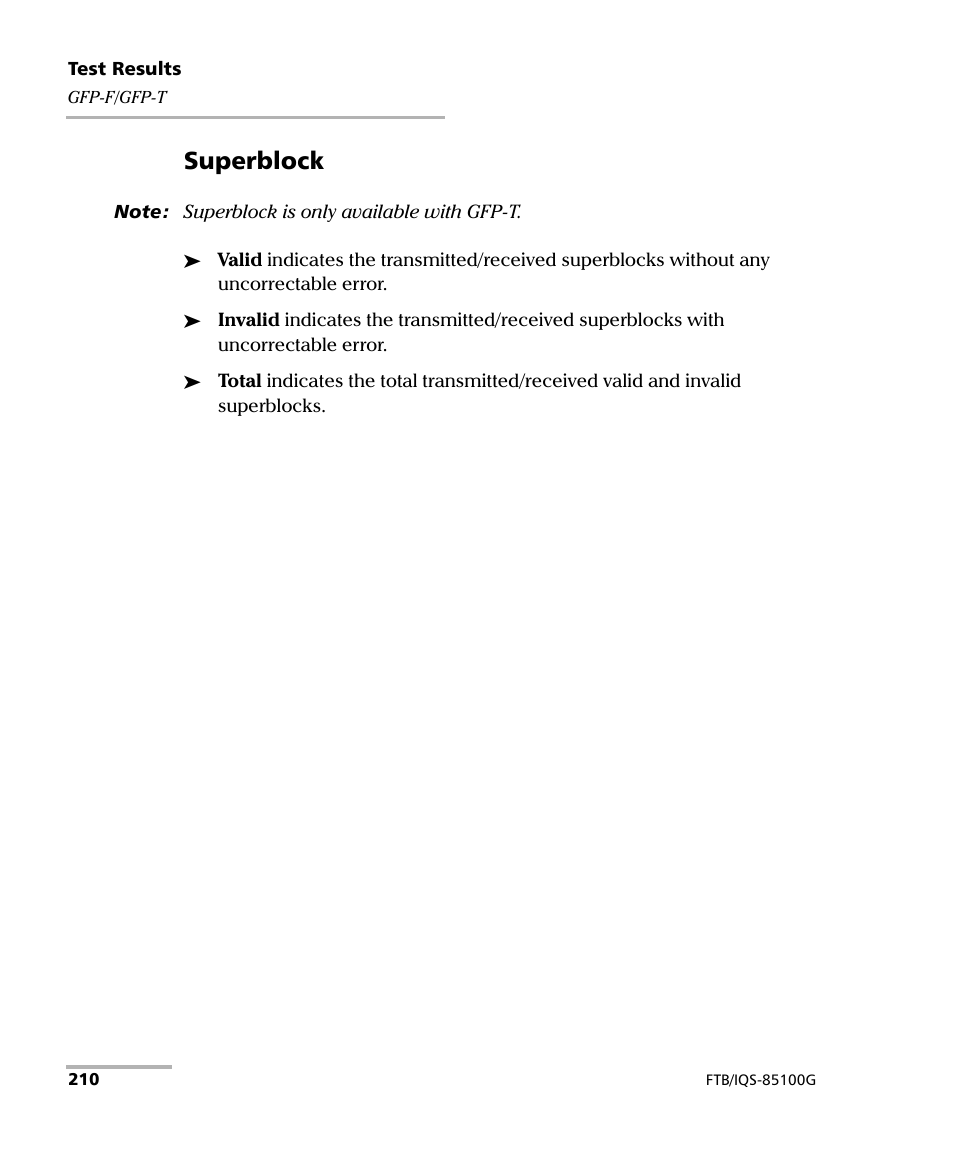 Superblock | EXFO FTB/IQS-85100G Packet Blazer for FTB-500/IQS-600 User Manual | Page 220 / 448