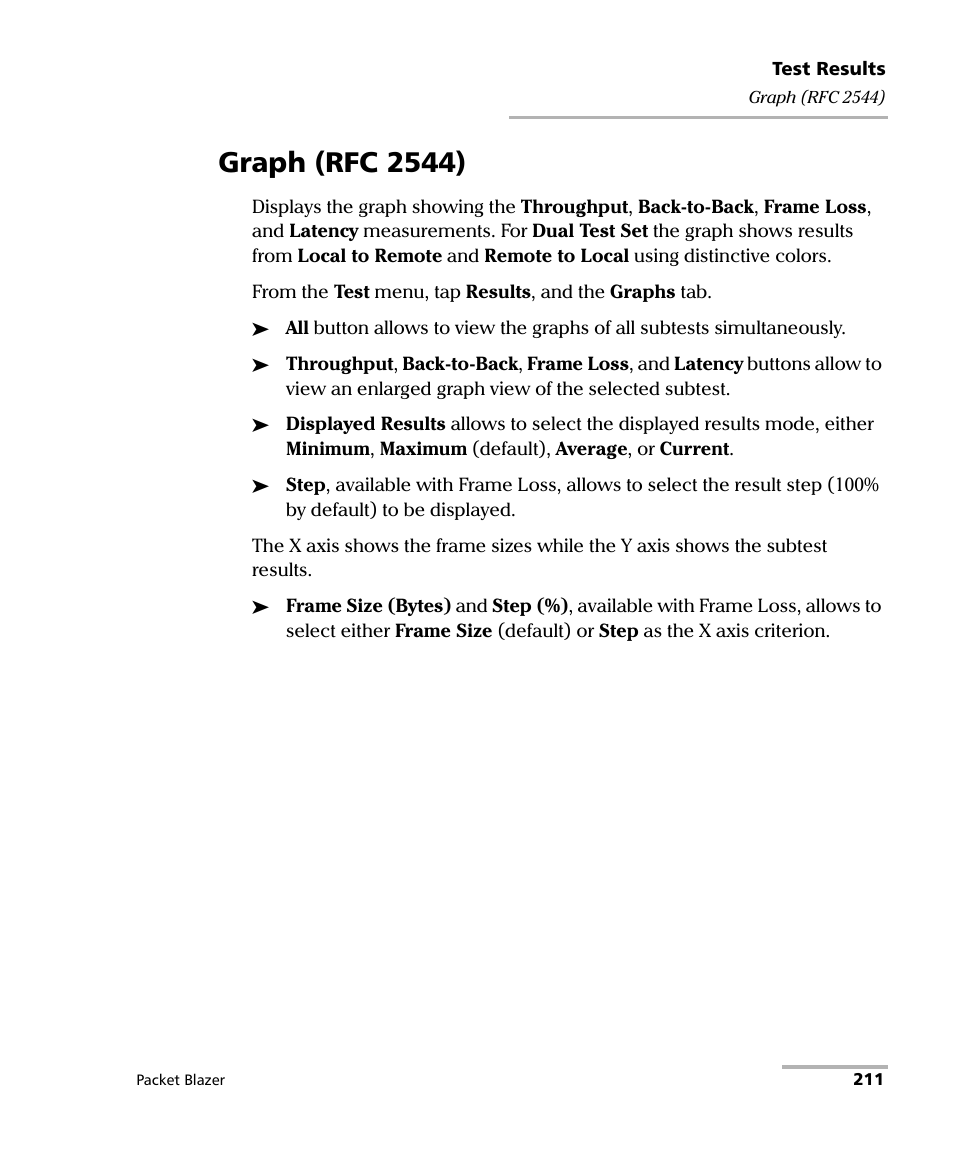 Graph (rfc 2544) | EXFO FTB/IQS-85100G Packet Blazer for FTB-500/IQS-600 User Manual | Page 221 / 448