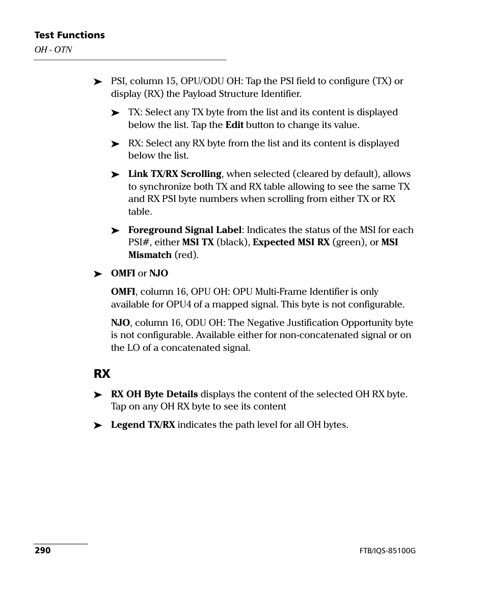 EXFO FTB/IQS-85100G Packet Blazer for FTB-500/IQS-600 User Manual | Page 300 / 448