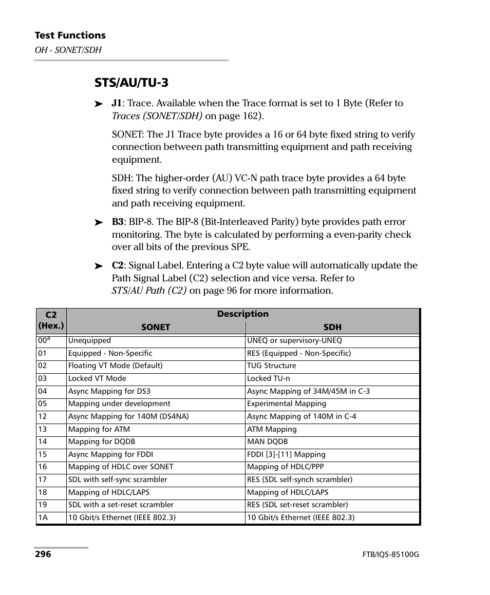 Sts/au/tu-3 | EXFO FTB/IQS-85100G Packet Blazer for FTB-500/IQS-600 User Manual | Page 306 / 448