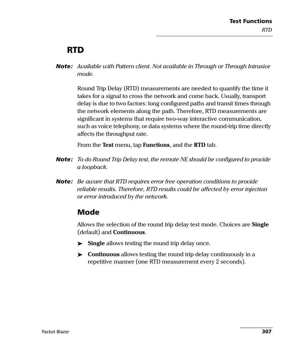 Mode | EXFO FTB/IQS-85100G Packet Blazer for FTB-500/IQS-600 User Manual | Page 317 / 448