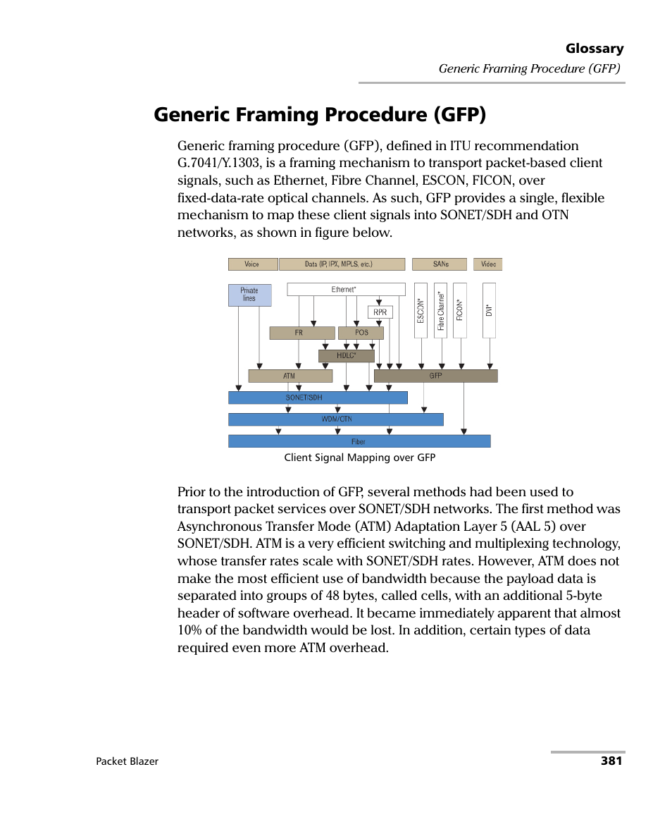 Generic framing procedure (gfp) | EXFO FTB/IQS-85100G Packet Blazer for FTB-500/IQS-600 User Manual | Page 391 / 448