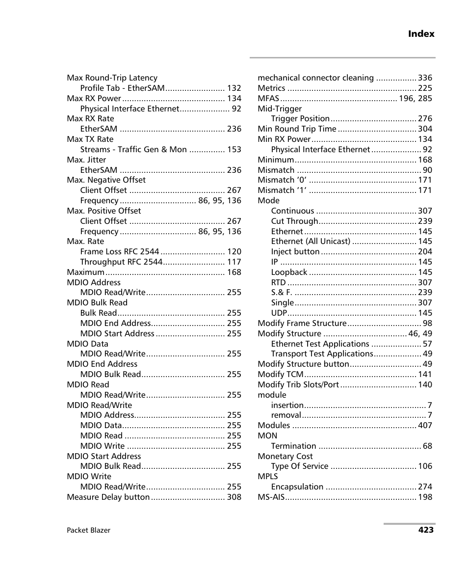 EXFO FTB/IQS-85100G Packet Blazer for FTB-500/IQS-600 User Manual | Page 433 / 448