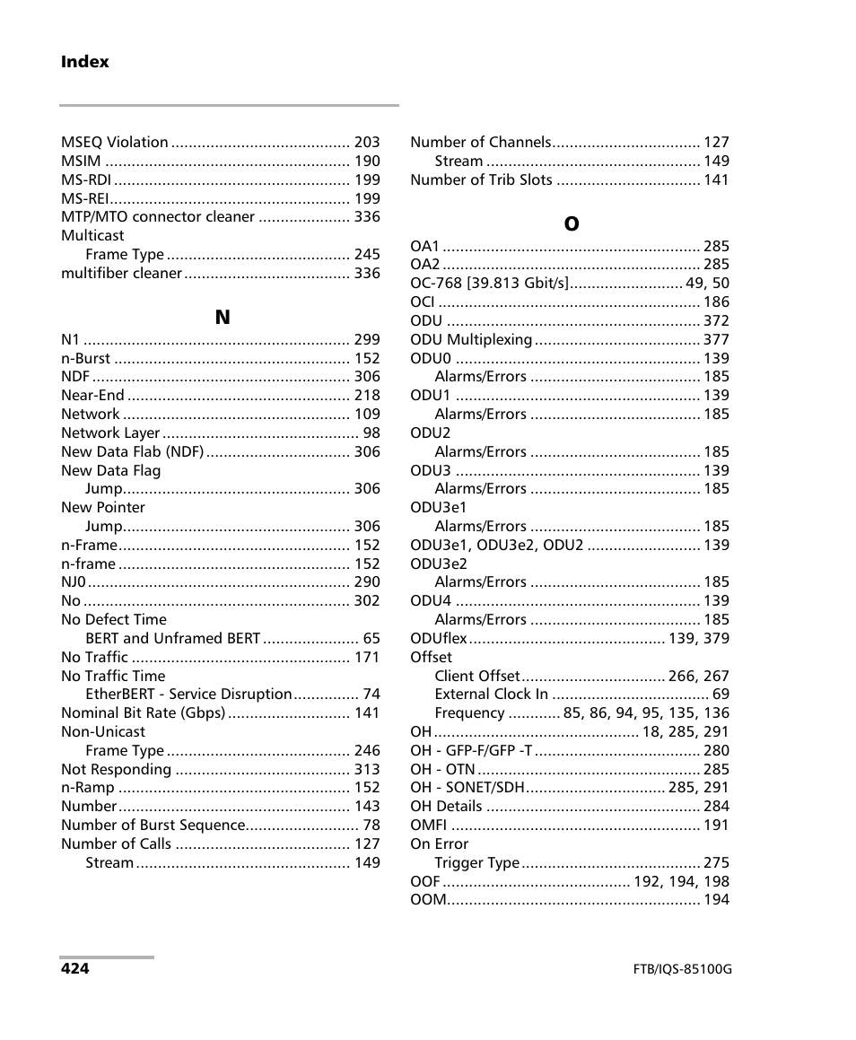 EXFO FTB/IQS-85100G Packet Blazer for FTB-500/IQS-600 User Manual | Page 434 / 448