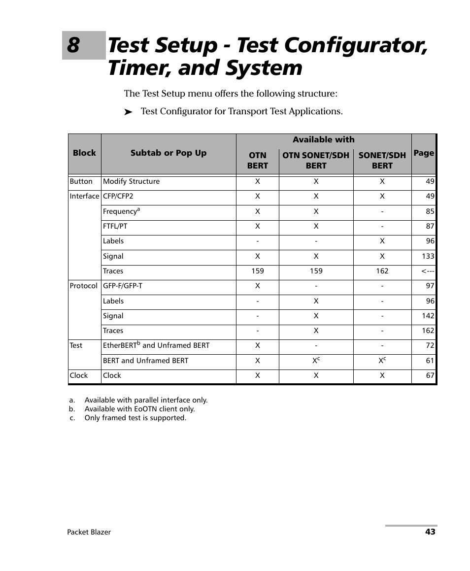 8test setup - test configurator, timer, and system | EXFO FTB/IQS-85100G Packet Blazer for FTB-500/IQS-600 User Manual | Page 53 / 448