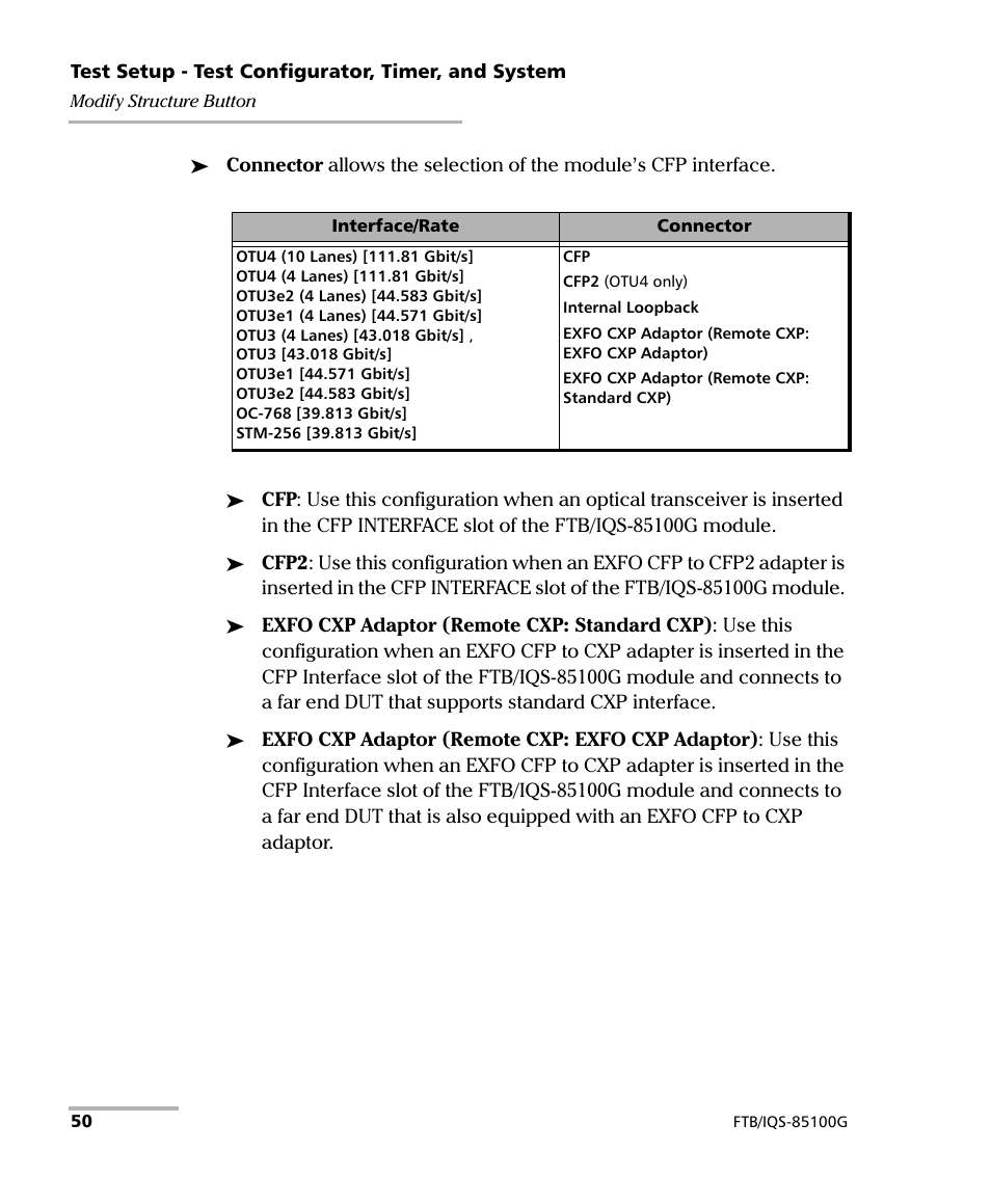 EXFO FTB/IQS-85100G Packet Blazer for FTB-500/IQS-600 User Manual | Page 60 / 448