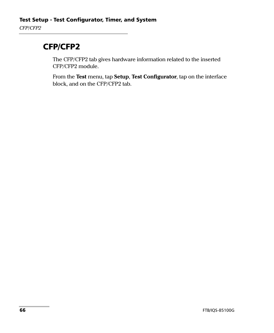 Cfp/cfp2 | EXFO FTB/IQS-85100G Packet Blazer for FTB-500/IQS-600 User Manual | Page 76 / 448