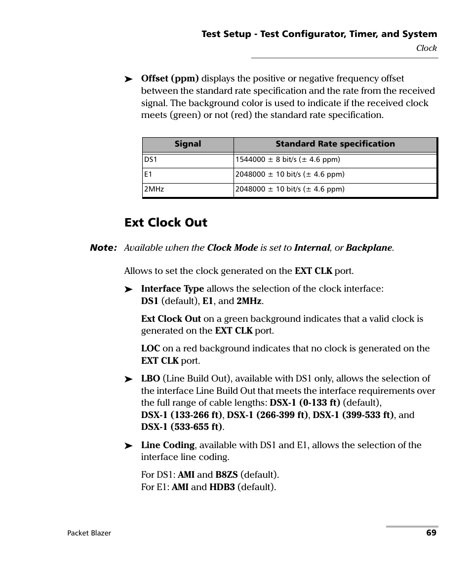 Ext clock out | EXFO FTB/IQS-85100G Packet Blazer for FTB-500/IQS-600 User Manual | Page 79 / 448