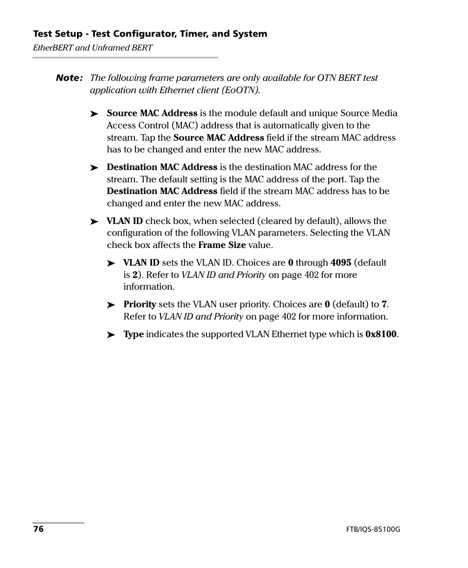 EXFO FTB/IQS-85100G Packet Blazer for FTB-500/IQS-600 User Manual | Page 86 / 448