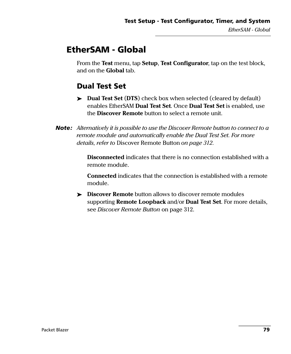 Ethersam - global, Dual test set | EXFO FTB/IQS-85100G Packet Blazer for FTB-500/IQS-600 User Manual | Page 89 / 448