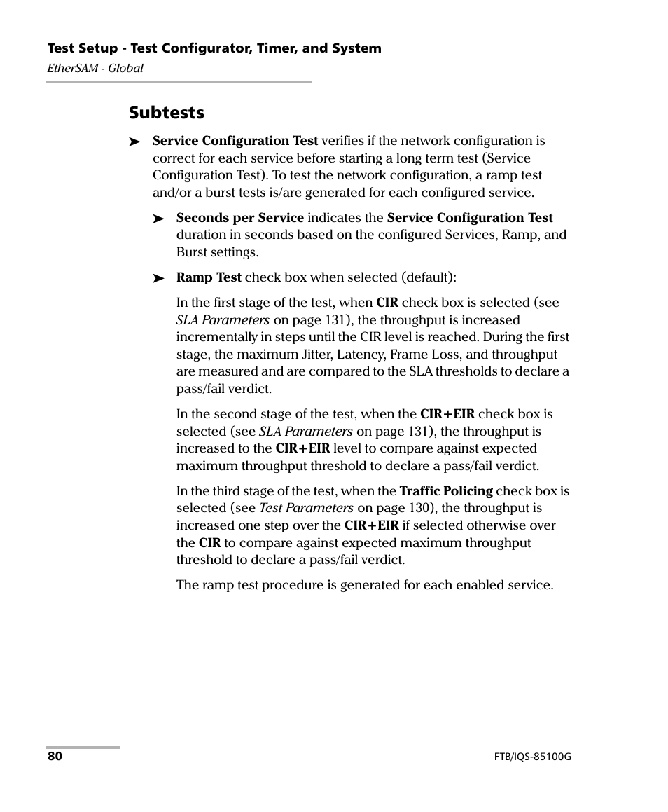 Subtests | EXFO FTB/IQS-85100G Packet Blazer for FTB-500/IQS-600 User Manual | Page 90 / 448