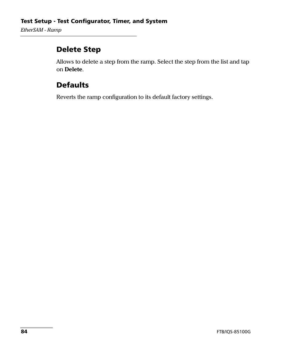 Delete step, Defaults | EXFO FTB/IQS-85100G Packet Blazer for FTB-500/IQS-600 User Manual | Page 94 / 448