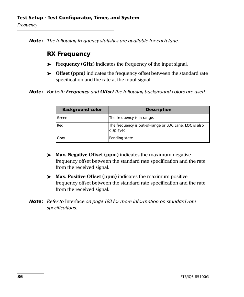 Rx frequency | EXFO FTB/IQS-85100G Packet Blazer for FTB-500/IQS-600 User Manual | Page 96 / 448