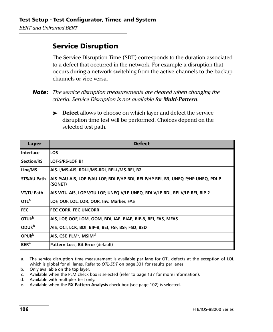 Service disruption | EXFO FTB/IQS-88000 Series Power Blazer for FTB-2/2Pro/500/IQS-600 User Manual | Page 118 / 681