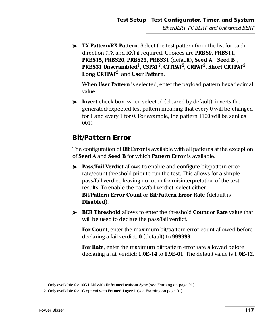 Bit/pattern error | EXFO FTB/IQS-88000 Series Power Blazer for FTB-2/2Pro/500/IQS-600 User Manual | Page 129 / 681