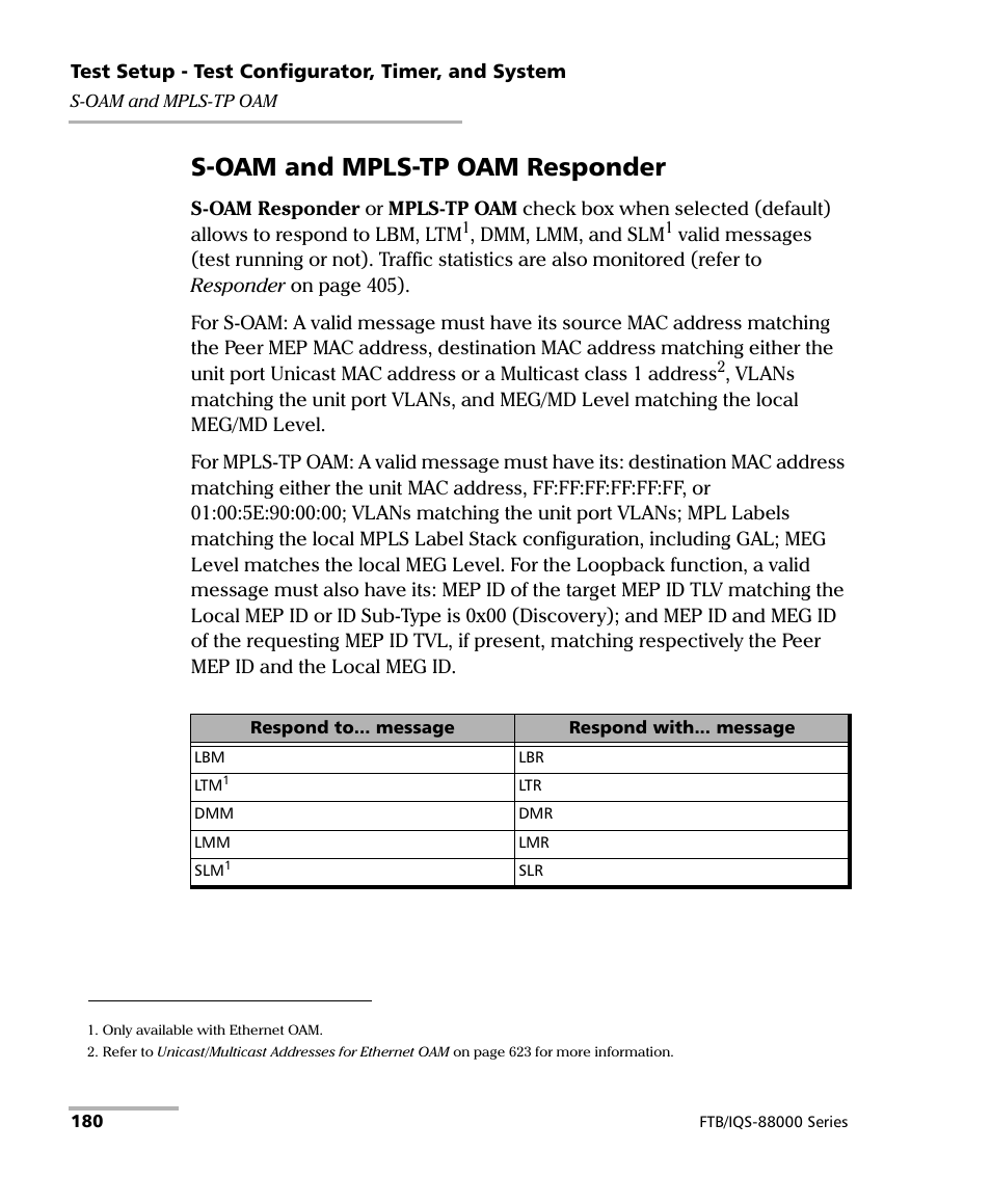 S-oam and mpls-tp oam responder | EXFO FTB/IQS-88000 Series Power Blazer for FTB-2/2Pro/500/IQS-600 User Manual | Page 192 / 681