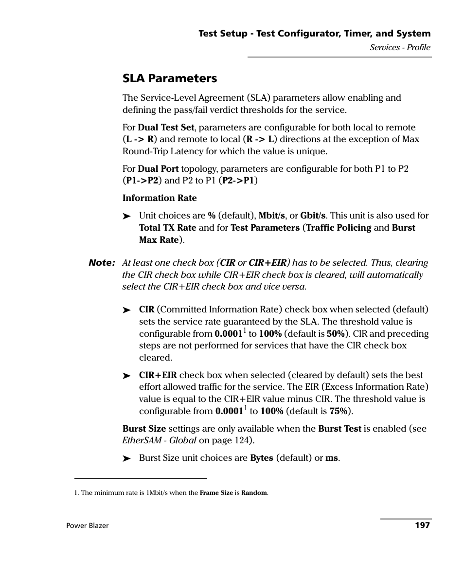 Sla parameters | EXFO FTB/IQS-88000 Series Power Blazer for FTB-2/2Pro/500/IQS-600 User Manual | Page 209 / 681