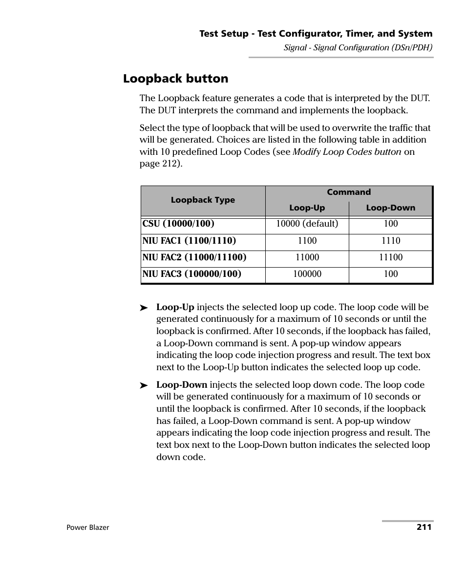 Loopback button | EXFO FTB/IQS-88000 Series Power Blazer for FTB-2/2Pro/500/IQS-600 User Manual | Page 223 / 681
