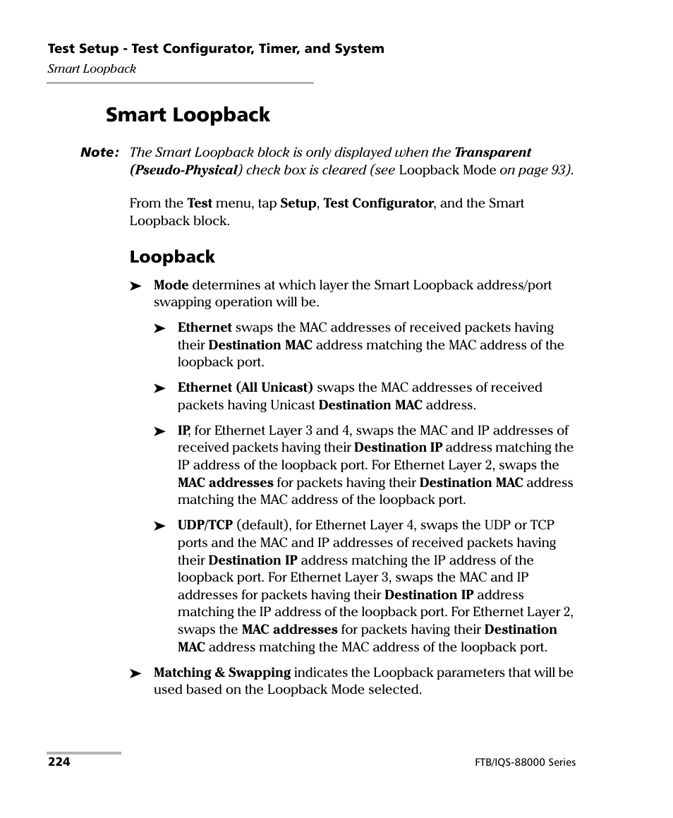 Smart loopback, Loopback | EXFO FTB/IQS-88000 Series Power Blazer for FTB-2/2Pro/500/IQS-600 User Manual | Page 236 / 681